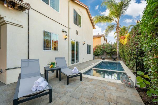 He was able to build a pool in the most difficult backyard. I absolutely love this size pool. You can heat it up for a great deal.