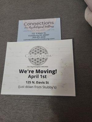 Connections is moving starting April 1st, 2022!