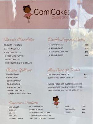 Menu: Flavors & Prices  7/23/25
