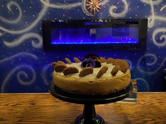 Pumpkin Cheese cake with sour cream marshmallow topping