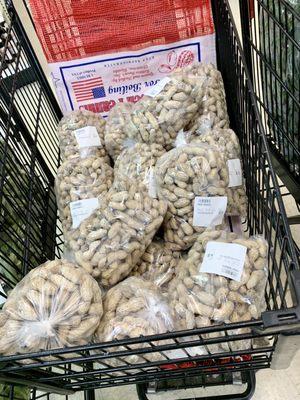 Plenty of fresh green peanuts