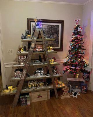 Christmas time with our clients Favorite Dicken's houses that she is letting go of in her estate sale.