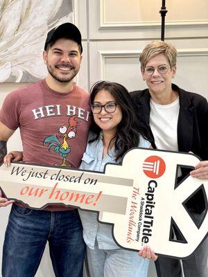 First time homebuyers closing on their home