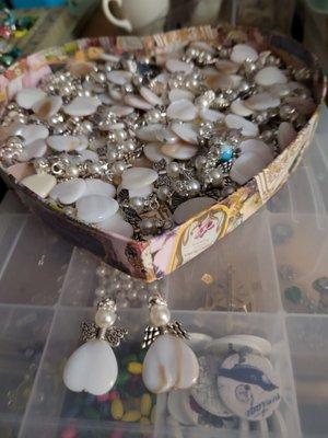 These are the angels I make. My favorite piece of jewelry. We all need a Guardian Angel.