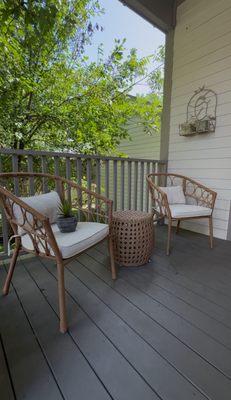 Chilling in the shaded backyard