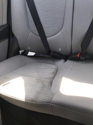 One of the various stains in the vehicle.