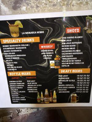 Drink menu