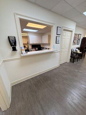 Check in and check out window.