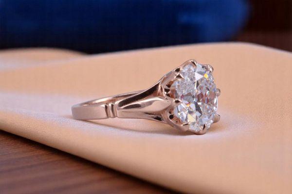 3.02 Carat Cushion Cut Diamond Ring