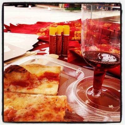 Strolling with wine and food