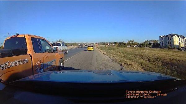 He's trying to run me and my kids off the road.