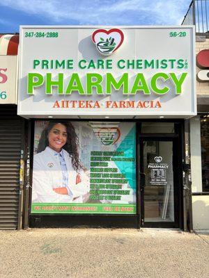 Front view of Prime care chemists