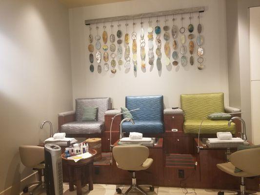 Colorful pedi chairs,  jacuzzi style