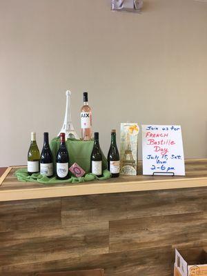 Upcoming tasting for Bastille Day!