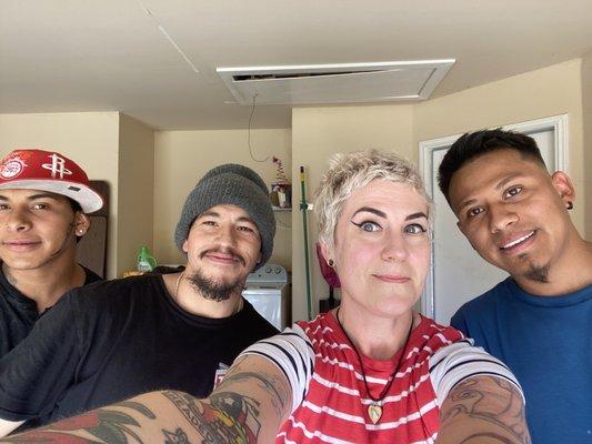 Guy, Stormy, & Eric from Go Green Squads. Thank you for making my home a "cooler" place