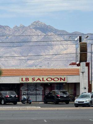 The front of the bar.