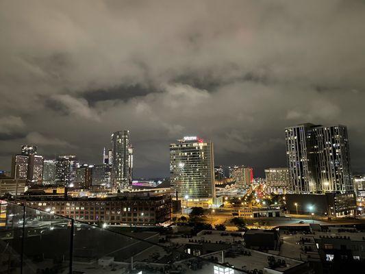 View on a rainy night