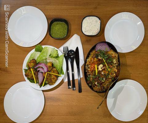 Chicken Sekuwa and chicken Biryani