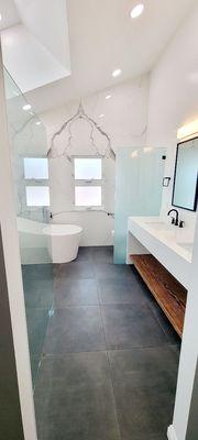 Frameless Frosted Glass shower and bathroom privacy divider