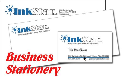 We print business cards, letterhead, envelopes to match, or any other business stationery