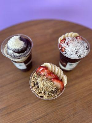 Açaí Bowls with different optional toppings