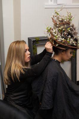 Preparing for a creative shoot.