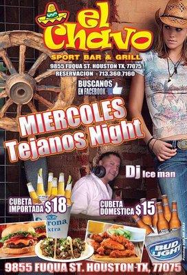 Every Wednesday TEJANO Night