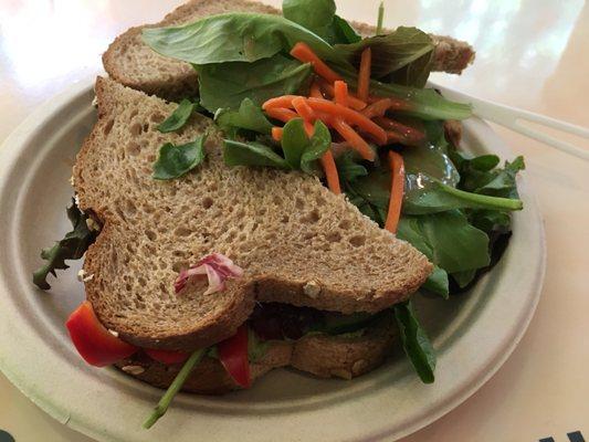 Humdiggity sandwich with salad