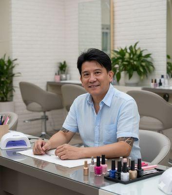 Jon - Master of Precision & Care. With 15+ years of experience, Jon specializes in Dip and Acrylic nails and pedicures