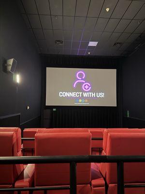 Screen view from the back row.