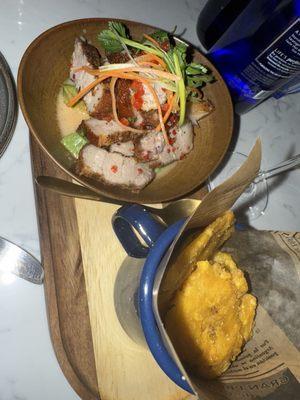 Chicharron y tigre with tostones