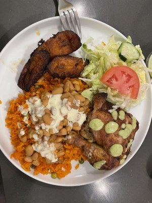 91. Arroz Amarillo 96. Frijoles 92. Maduros 93. Ensalada de Casa 61. One Pollo Entereo Solo
