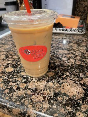 My 6.00 20oz iced americano. (Listed as 5.00 on menu)