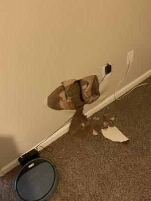 The water went thru this wall