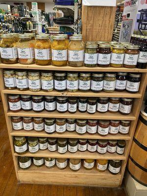 Jellies, pickles, pickled eggs, peaches, pickled vegetables, salsas and more