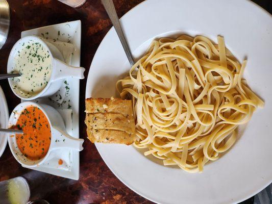 Make your own pasta - vodka sauce, alfredo sauce. Devine!! Really good