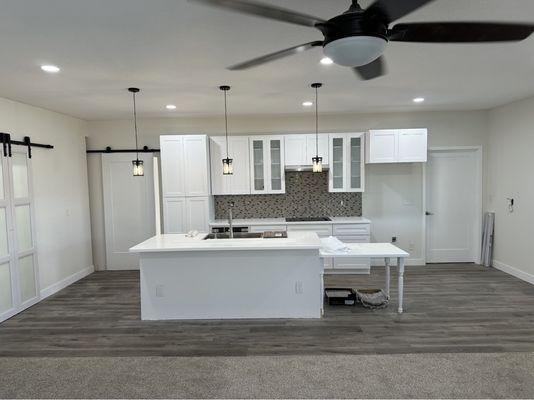 Garage conversion to a two bedroom ADU with full kitchen walk in shower and laundry room.