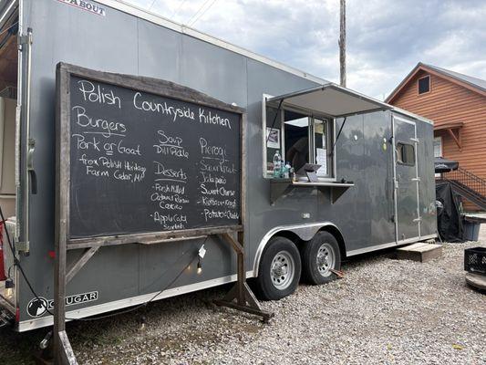 Food truck with the daily menu