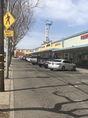 One long commercial building