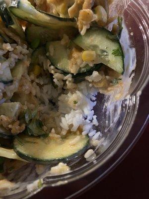 Hard, undercooked rice