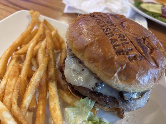 Mushroom Swiss Burger w/fries