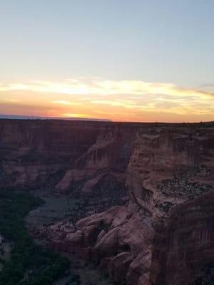 View from Spider Rock overlook at Sunset