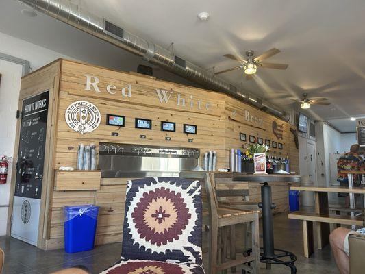 You get a card and can pour your own