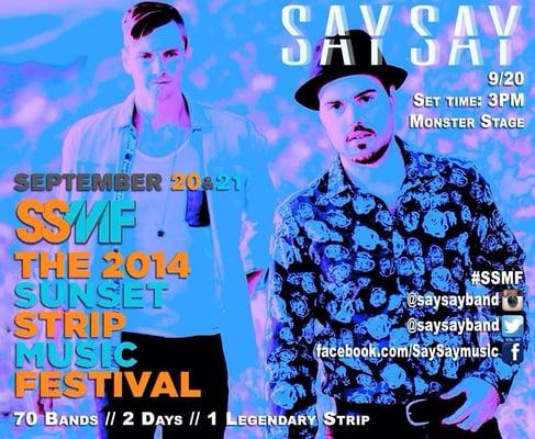Say Say SSMF! 2014. They sounded incredible.