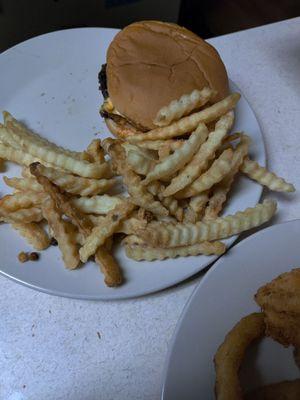 Double cheeseburger with fries