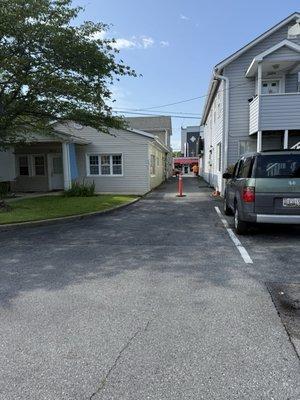 Alleyway to business entrance