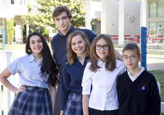 Junior and high school students at Dallas International School