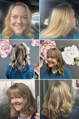 Before Middle After I LOVE my hair color!