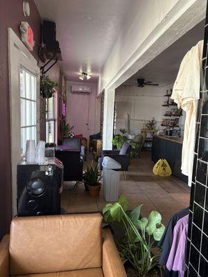 Seating area near window