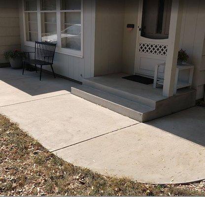 Front steps and sitting area